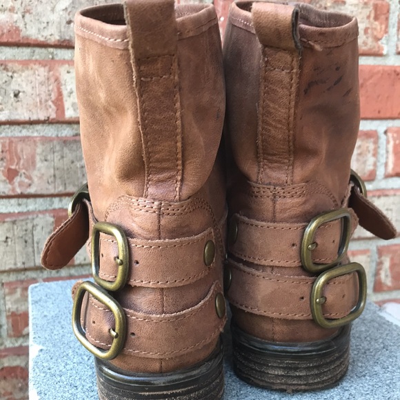 🚨B2G1 LUCKY BRAND Brown Tan Leather Ankle Boots - Picture 4 of 11